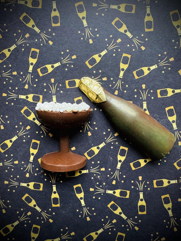 Champagne Bottle & Glass