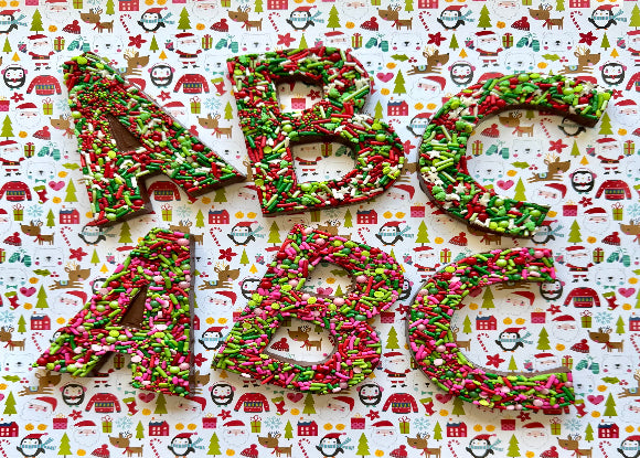 Christmas Sprinkle Chocolate Letters