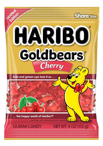 Haribo Gold Bear Cherry 4oz Peg Bag
