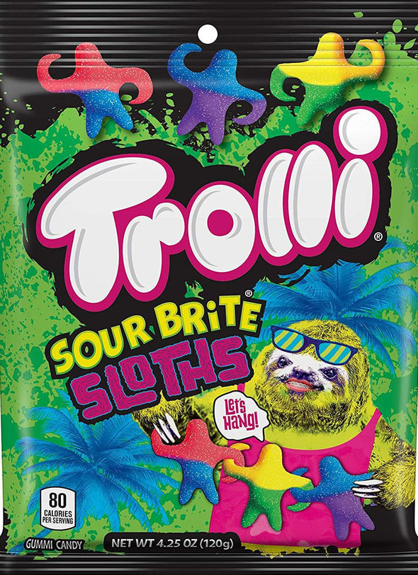 Trolli Sour Brite Sloths 4.5oz Bag