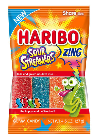 Haribo Zing Sour Streamers 4.5oz Bag