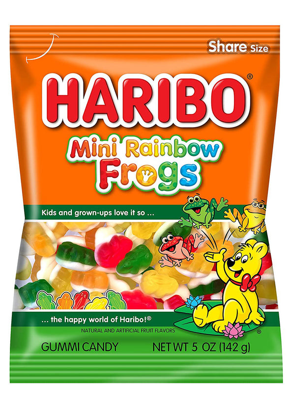 Haribo Mini Rainbow Gummi Frogs 5oz Bag