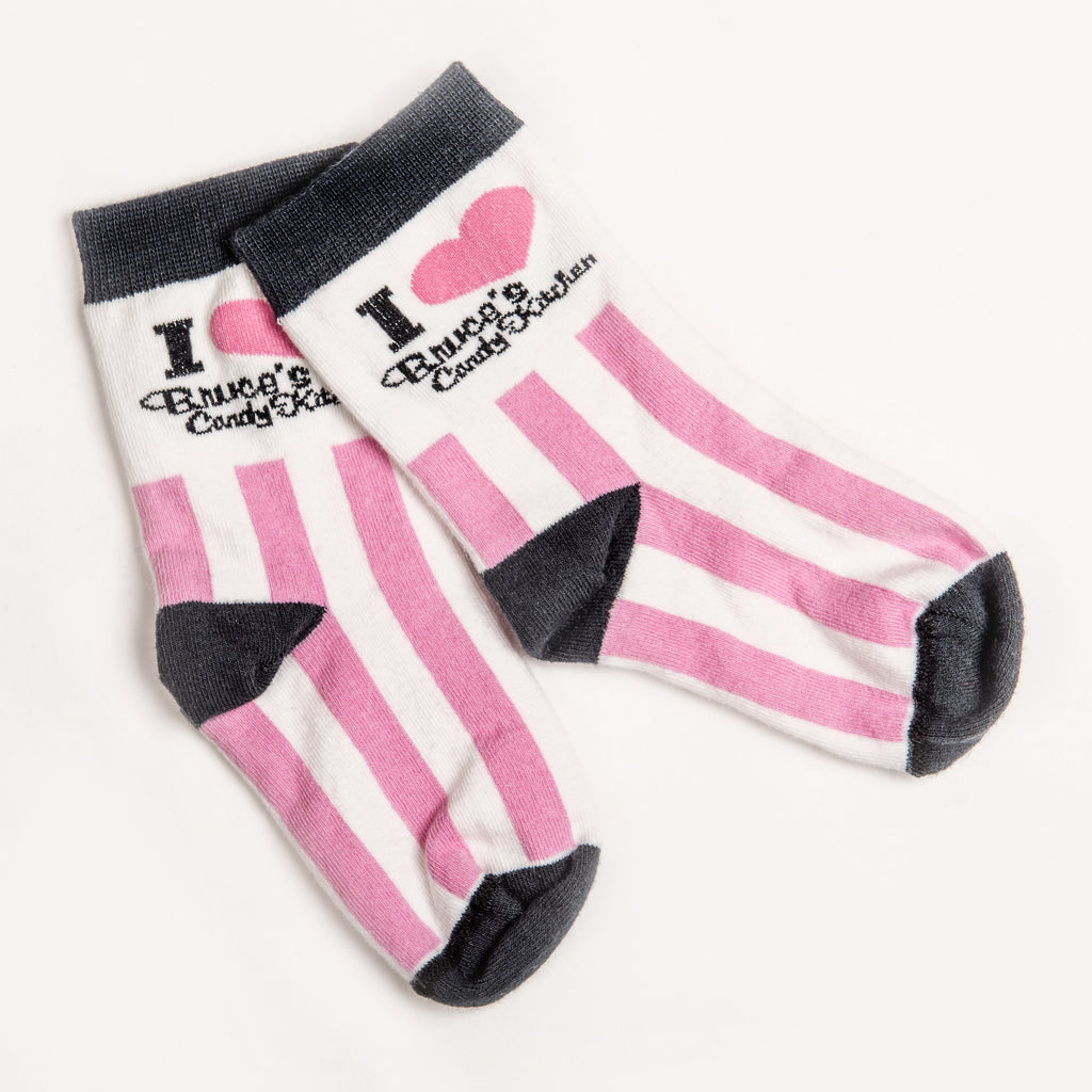 Youth Pink and White Striped Socks – Bruce's Candy Kitchen