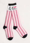 Adult Pink and White Striped Trouser Socks