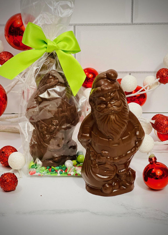 Large Classic Flat Chocolate Santa