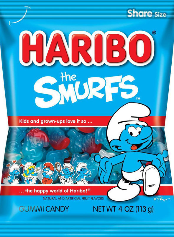 Haribo Smurf Gummi Candy 4oz Bag